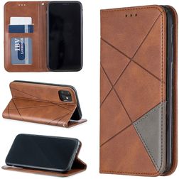 Mobigear Rhombus Slim Housse iPhone 11 Etui - Marron