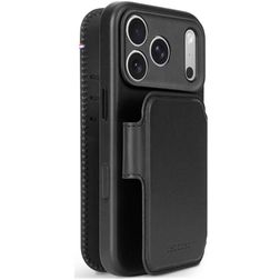 Decoded Detachable Wallet Housse iPhone 18 Pro MagSafe Etui avec Coque Détachable en Cuir Véritable Porte-Monnaie - Noir