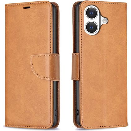Mobigear Excellent Housse iPhone 17 Etui Porte-Monnaie - Cognac