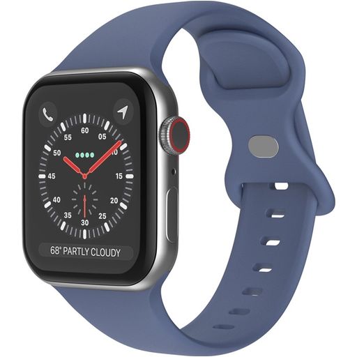 Mobigear Sport Dual Bracelet Silicone Apple Watch Fermeture à clou et passant - 49/46/45/44 mm - Bleu Marin