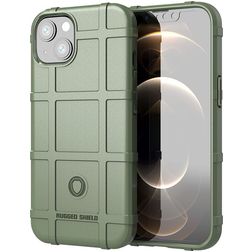 Mobigear Rugged Shield iPhone 13 Mini TPU souple Coque arrière Antichoc - Vert