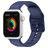 Mobigear Dashed Bracelet Silicone Apple Watch Fermeture boucle ardillon - 42/41/40/38 mm - Dark Blue