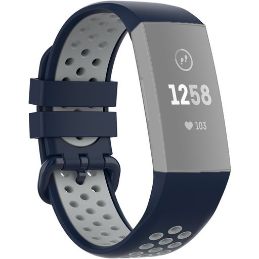 Mobigear Sport Plus Buckle Bracelet Silicone Fitbit Charge 3 Fermeture boucle ardillon - Dark Blue