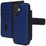 Mobiparts Housse iPhone 17 Etui avec Coque Détachable en Cuir Véritable Porte-Monnaie - Bleu
