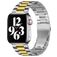 Mobigear Antwerp Bracelet Acier pour Apple Watch Fermeture boucle déployante - 49/46/45/44 mm - Or / Argent