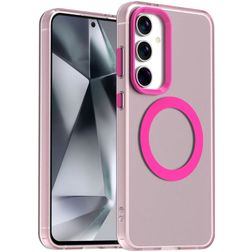 Mobigear Shockproof Samsung Galaxy S24 FE MagSafe Plastique rigide Coque arrière - Rose