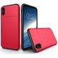 Mobigear Card Coque iPhone XS Coque arrière Rigide Anti-Chocs avec Porte-Cartes - Rouge