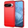 Mobigear Brushed Slim Coque Google Pixel 9 Pro Coque arrière en TPU Souple - Rouge