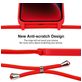 Mobigear Lanyard iPhone 15 Coque avec cordon en Silicone - Rouge