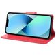 Mobigear Flowers Housse iPhone 14 Plus Etui Porte-Monnaie - Rouge