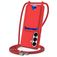 Mobigear Lanyard Card Samsung Galaxy S26 Coque avec cordon en Silicone et Porte-Cartes - Rouge
