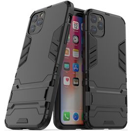 Mobigear Armor Stand Coque iPhone 11 Pro Max Coque arrière Rigide Anti-Chocs avec Support Amovible - Noir