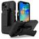 Mobigear Explorer iPhone 14 Plus Plastique rigide Coque arrière Antichoc avec béquille - Noir