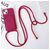 Mobigear Lanyard Card iPhone 15 Coque avec cordon en Silicone et Porte-Cartes - Bordeaux