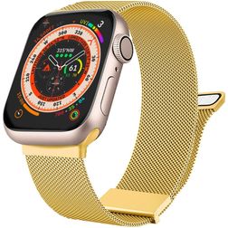 Mobigear Luxury Loop Bracelet Milanais pour Apple Watch Fermeture magnétique - 49/46/45/44 mm - Or