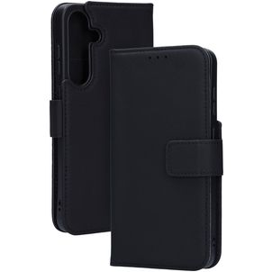 Mobiparts Samsung Galaxy S25 Plus Cuir véritable Étui Portefeuille - Noir