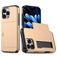 Mobigear Card Coque iPhone 16 Pro Coque arrière Rigide Anti-Chocs avec Porte-Cartes - Or