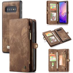 Caseme 008 Housse Samsung Galaxy S10 Etui avec Coque Détachable Porte-Monnaie - Marron