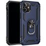 Mobigear Armor Ring Coque iPhone 12 Coque arrière Rigide Anti-Chocs avec Anneau-Support - Bleu