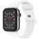 Mobigear Sport Dual Bracelet Silicone Apple Watch Fermeture à clou et passant - 42/41/40/38 mm - Blanc