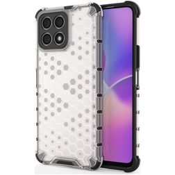 Mobigear Honeycomb Coque HONOR X8 Coque arrière Rigide Anti-Chocs - Blanc