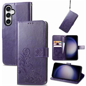 Mobigear Clover Housse Samsung Galaxy S23 FE Etui Porte-Monnaie - Violet