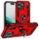 Mobigear Armor Ring Coque iPhone 17 Pro Coque arrière Rigide Anti-Chocs avec Anneau-Support - Rouge