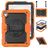 Mobigear SureGrip Xtreme Coque iPad 10 (2022) Coque arrière en Plastique rigide,Silicone + Bandoulière + Support Amovible - Noir / Orange