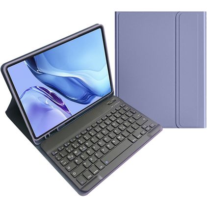 Mobigear Keys Coque iPad Air 5 (2022) Etui Clavier Bluetooth QWERTZ + Porte-crayon - Violet