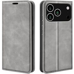 Mobigear Retro Slim Housse iPhone 17 Pro Etui Porte-Monnaie - Gris