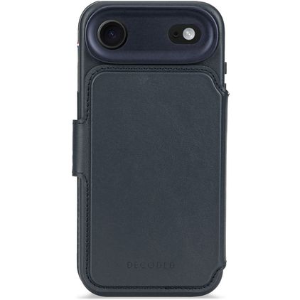 Decoded Detachable Wallet Housse iPhone Air MagSafe Etui avec Coque Détachable en Cuir Véritable Porte-Monnaie - Navy Shadow