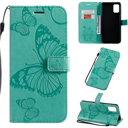 Mobigear Butterfly Housse Samsung Galaxy A71 Etui Porte-Monnaie - Turquoise