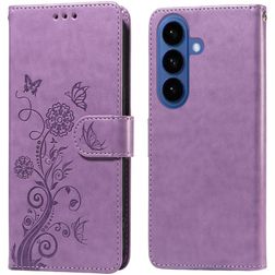 Mobigear Flowers Samsung Galaxy S26 Étui Portefeuille - Violet