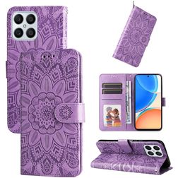 Mobigear Sunflower Housse HONOR X8 Etui Porte-Monnaie - Violet