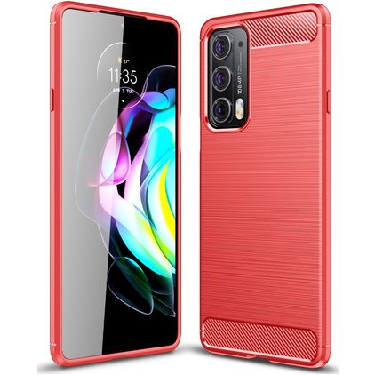 Mobigear Brushed Slim Coque Motorola Edge 20 Coque arrière en TPU Souple - Rouge