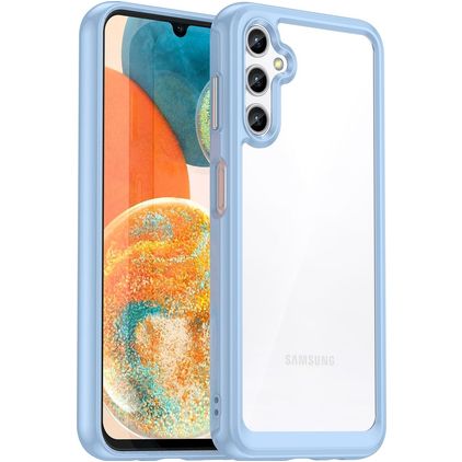 Mobigear Crystal Samsung Galaxy A14 Plastique rigide Coque arrière - Transparent / Bleu