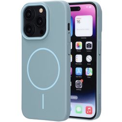 Mobiparts Slim Line iPhone 15 Pro MagSafe Plastique rigide Coque arrière - Sage Green
