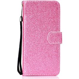 Mobigear Glitter Housse Huawei Y6p Etui Porte-Monnaie - Rose