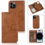 Mobigear Wallet Housse iPhone 15 Pro Max Etui avec Coque Détachable Porte-Monnaie - Marron