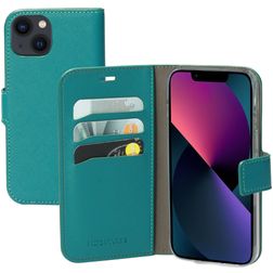 Mobiparts Saffiano Wallet iPhone 13 Étui Portefeuille - Turquoise