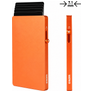 Valenta Cardprotector - Porte Cartes en en Aluminium - 5 Cartes - Compatible MagSafe - Orange