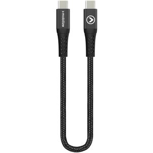 Mobilize Strong Nylon - Câble USB-C vers USB-C 0.2 mètre - Noir