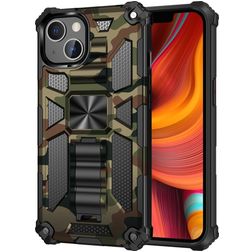 Mobigear Armor Stand Coque iPhone 13 Coque arrière Rigide Anti-Chocs avec Support Amovible - Vert