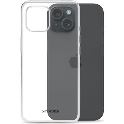 Mobilize Gelly Coque Transparente iPhone 15 Coque arrière en TPU Souple - Transparent