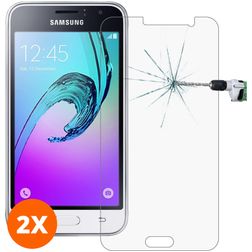 Mobigear Samsung Galaxy J1 (2016) Verre trempé Protection d'écran - Compatible Coque (Lot de 2)