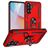 Mobigear Armor ring Samsung Galaxy A37 Plastique rigide Coque arrière Antichoc avec bague de maintien - Rouge