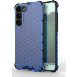 Mobigear Honeycomb Coque Samsung Galaxy S23 Plus Coque arrière Rigide Anti-Chocs - Bleu