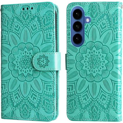 Mobigear Sunflower Housse Samsung Galaxy S26 Etui Porte-Monnaie - Vert