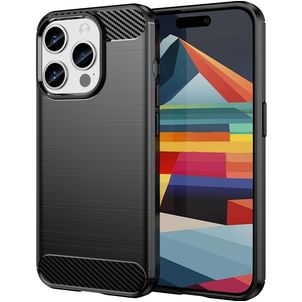 Mobigear Brushed Slim Coque iPhone 15 Pro Coque arrière en TPU Souple - Noir