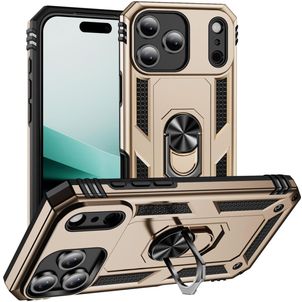 Mobigear Armor Ring Coque iPhone Air Coque arrière Rigide Anti-Chocs avec Anneau-Support - Or